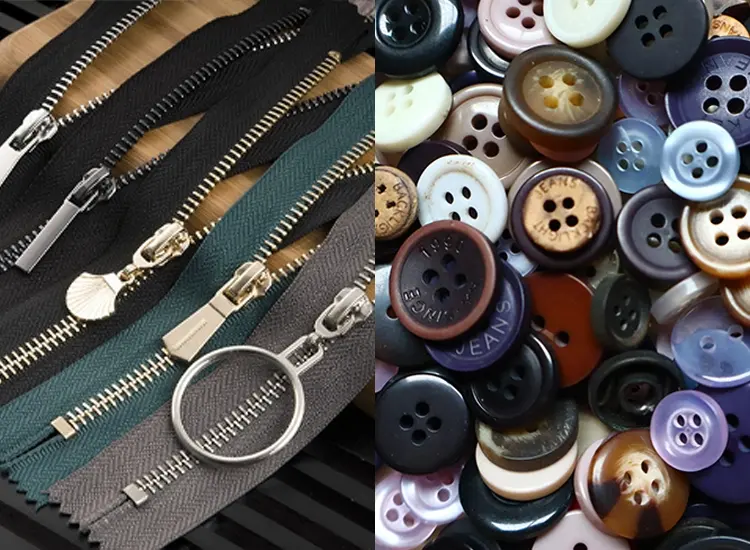 Custom buttons and zippers