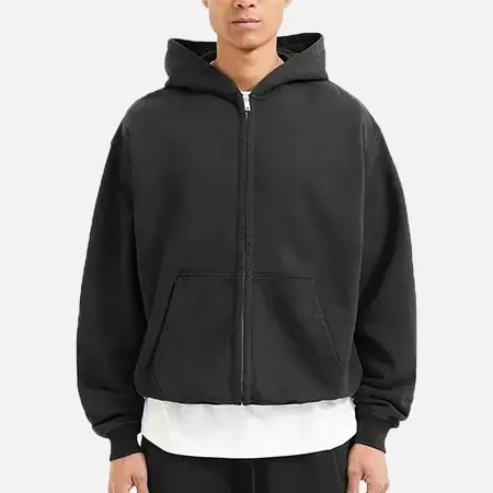 Private-label custom zip-up hoodie manufacturing