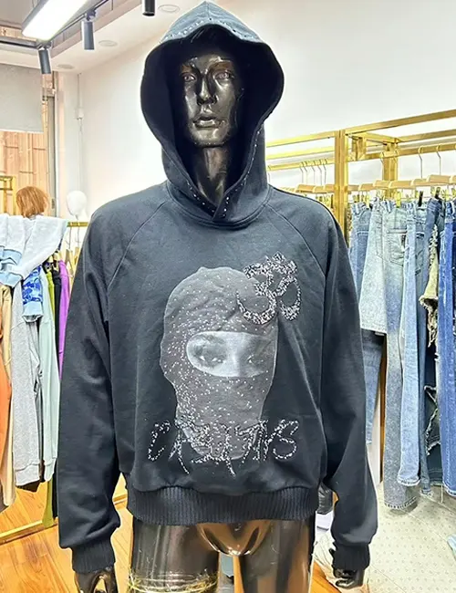 Black print hoodie
