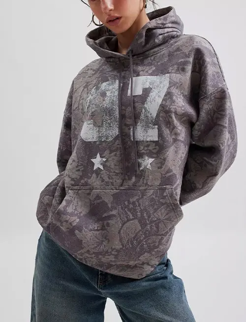 Camouflage graphic hoodie