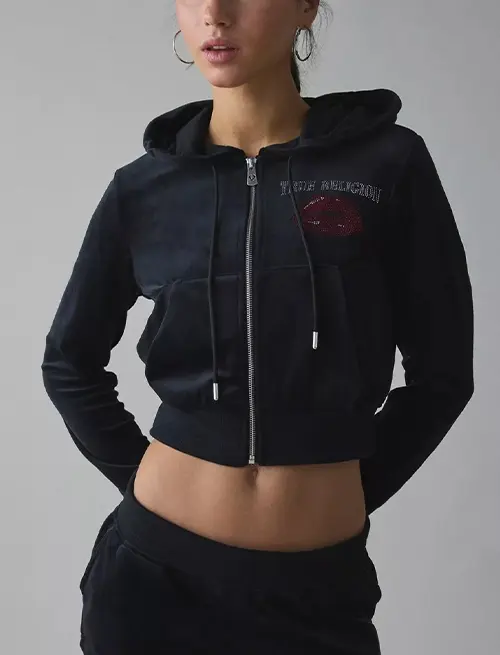 Crop Zip Up Hoodie
