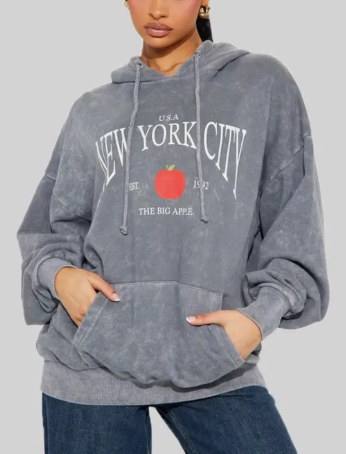 Flat embroidered hoodie