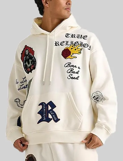 Patch embroidered hoodie