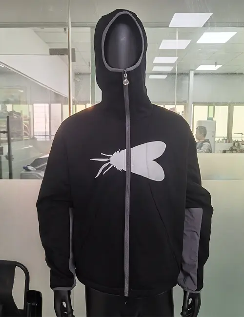 zip up printed hoodie