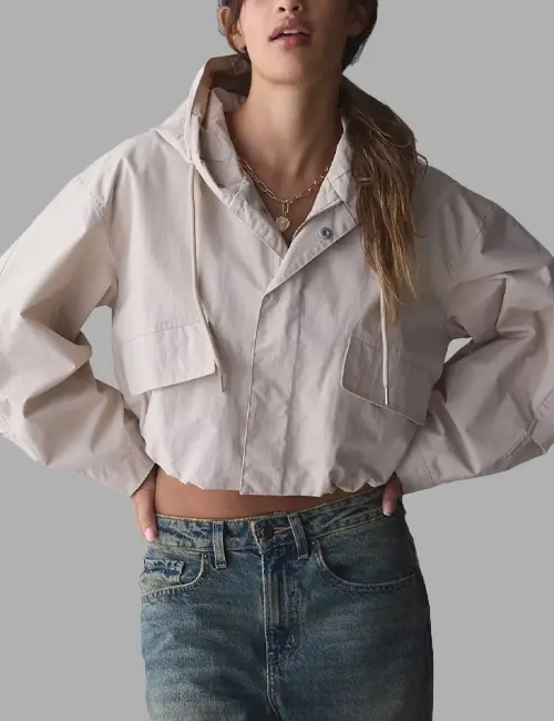 Cropped Windbreaker Jacket