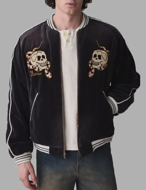 Double-faced velvet souvenir jacket