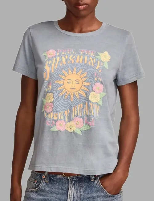 Embroidered Cotton Graphic T-Shirt