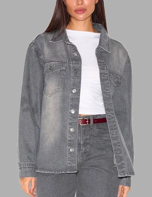 Grey Loose Denim Jacket