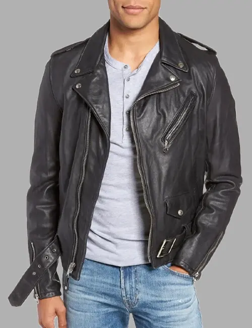 Hand Vintaged Cowhide Leather Motorcycle Jacket