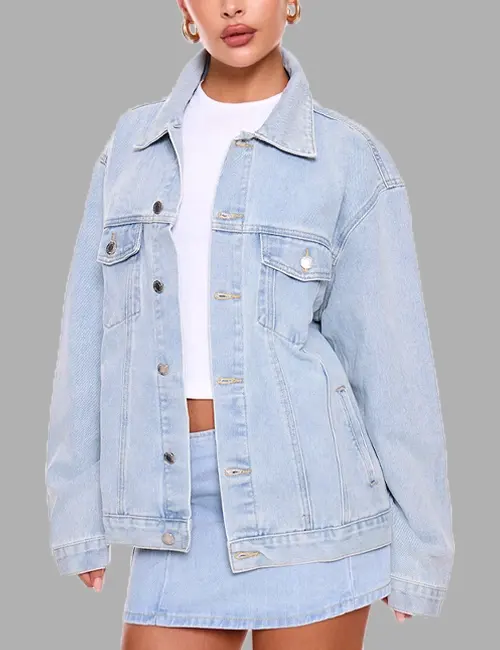 Light Blue Washed Oversized Denim Jacket