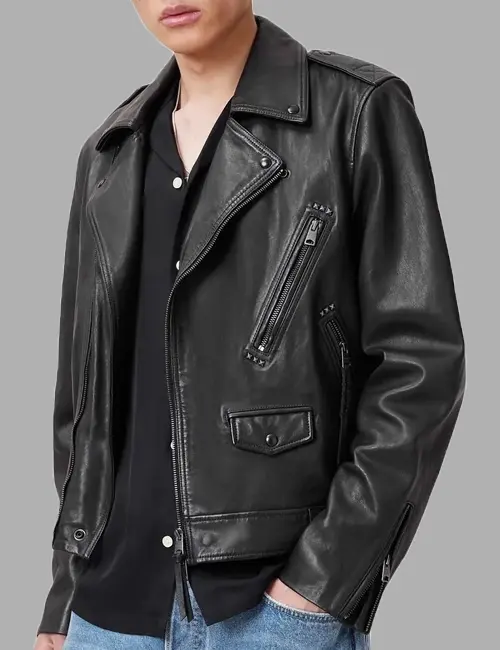 Men Black Motorcycle Jacket
