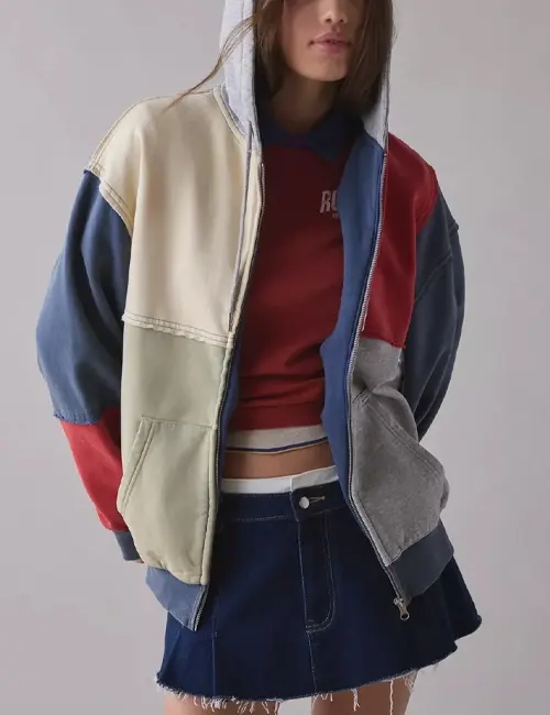 Off-White Colorblock Oversized Zip Hoodie