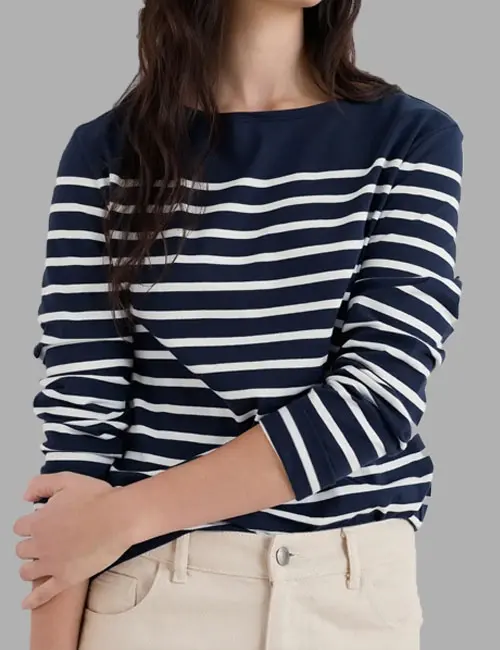 Sailor Stripe Long Sleeve Organic Cotton T-Shirt