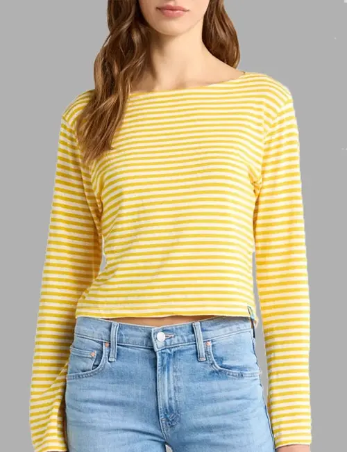 The Skipper Bell Stripe Long Sleeve Cotton T-Shirt