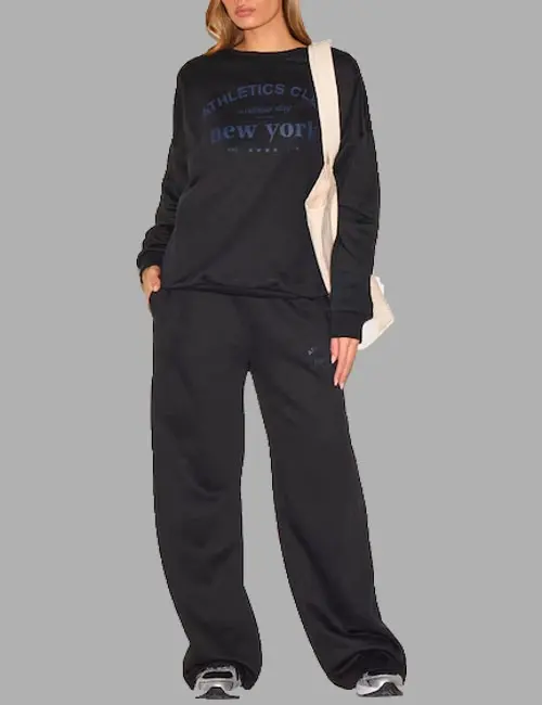 BLACK OVERSIZED NEW YORK PRINTED SWEATSHIRT