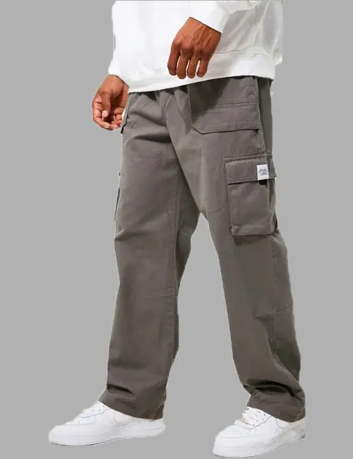 Elasticated Waist Relaxed Fit Buckle Cargo Trouser