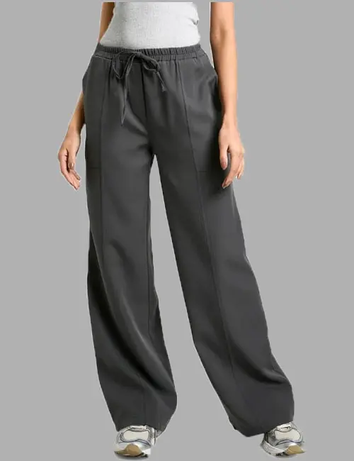 Elasticated Waist Wide Leg Woven Jogger