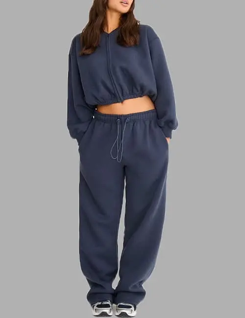 NAVY DRAWCORD HEM OVERSIZED JOGGERS