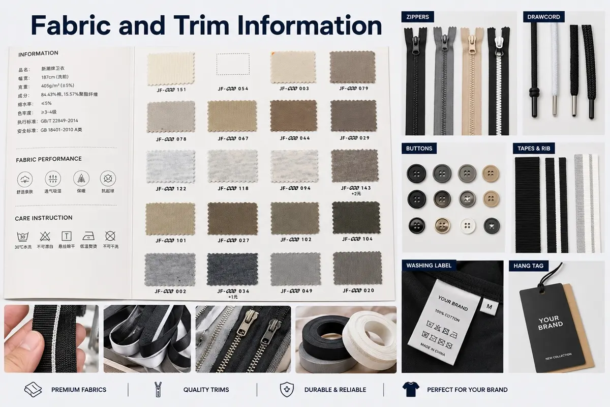 Fabric and Trim Information