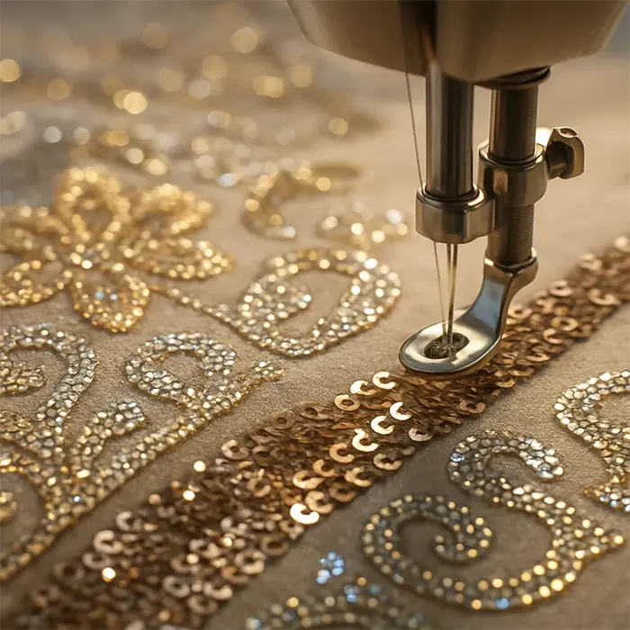 Sequin Embroidery Process
