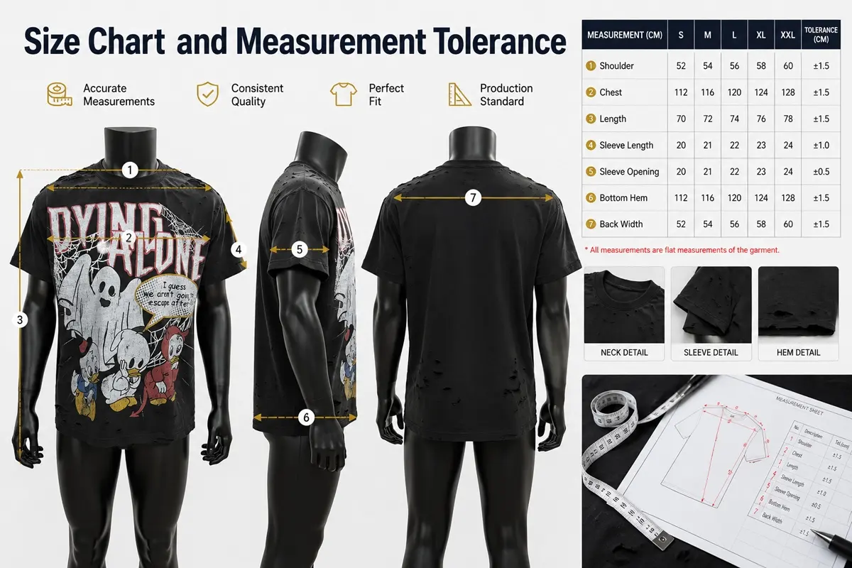Size Chart and Measurement Tolerance
