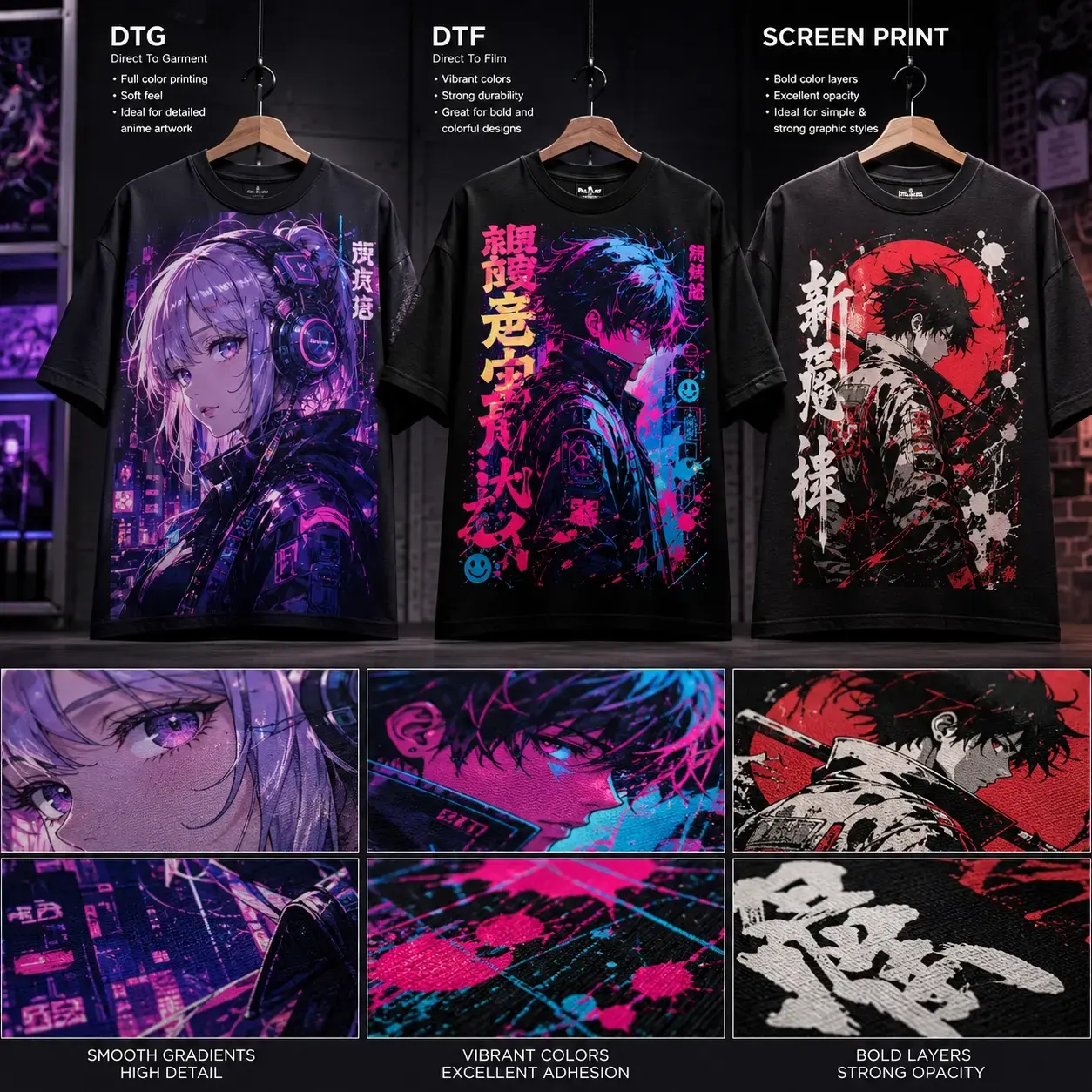 Anime T-shirt Color Rendering Showcase