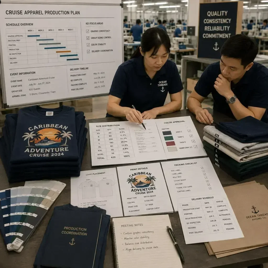 cruise-event-apparel-production-coordination-workflow