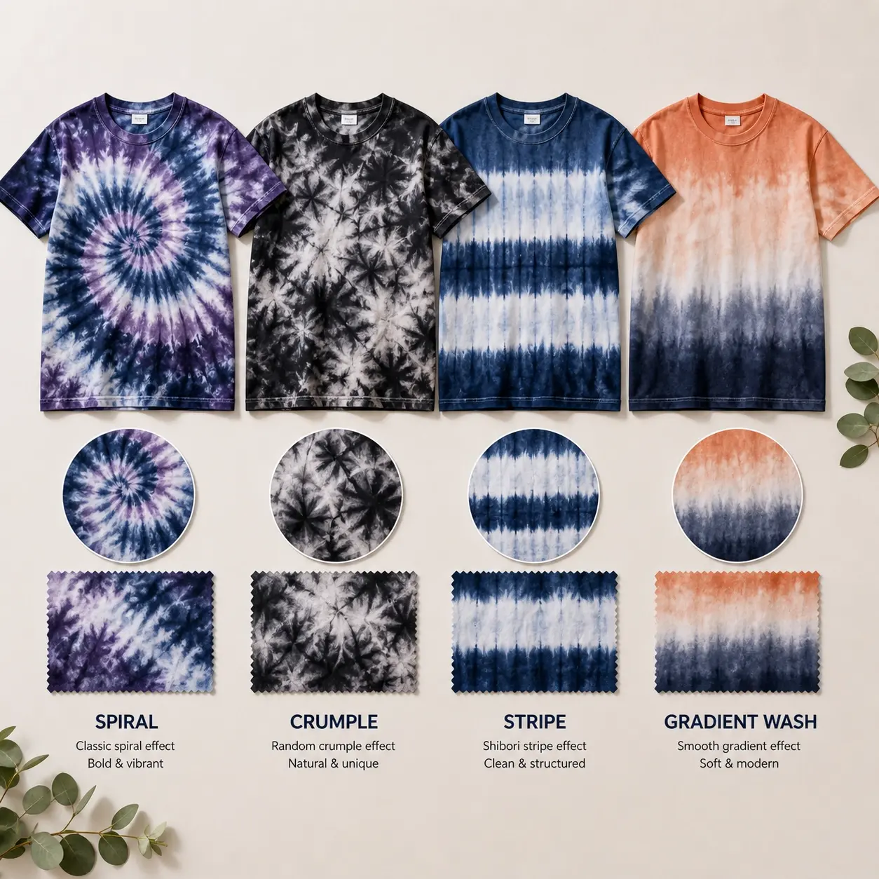 tie-dye-pattern-styles-spiral-crumple-stripe-gradient-comparison