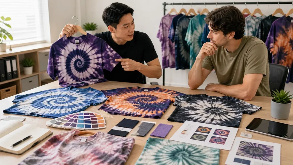tie-dye-tshirt-customization-consultation-pattern-and-color-selection