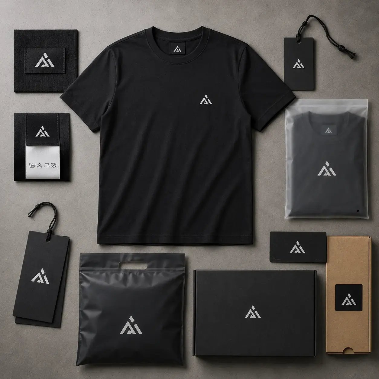 work-tshirt-brand-identity-label-and-packaging-customization