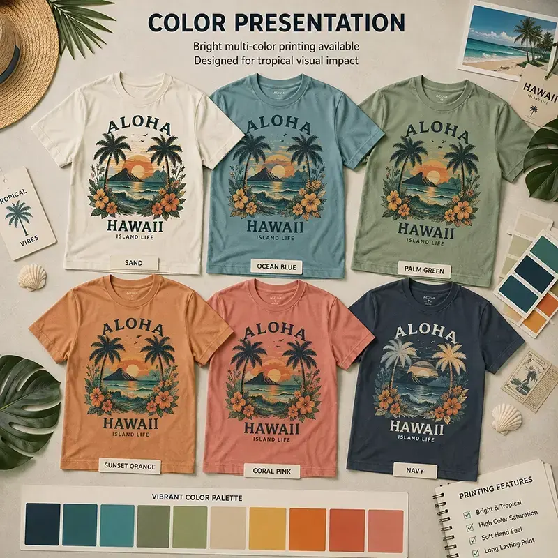 Hawaii T-shirt Color Options