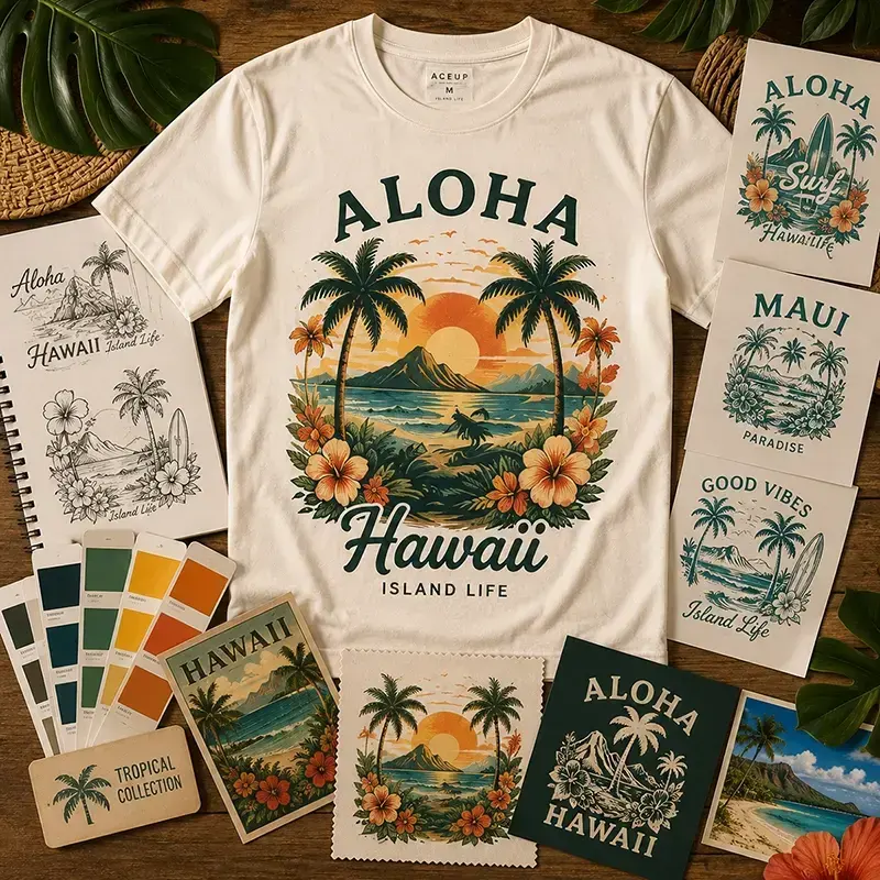 Hawaii T-shirt Tropical Graphics