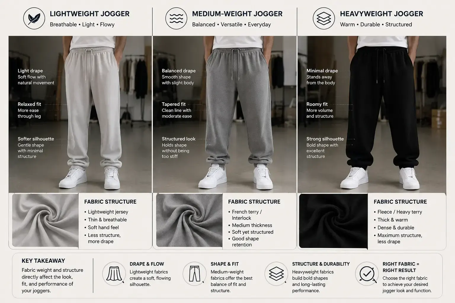 Jogger Fit and Fabric Structure Comparison