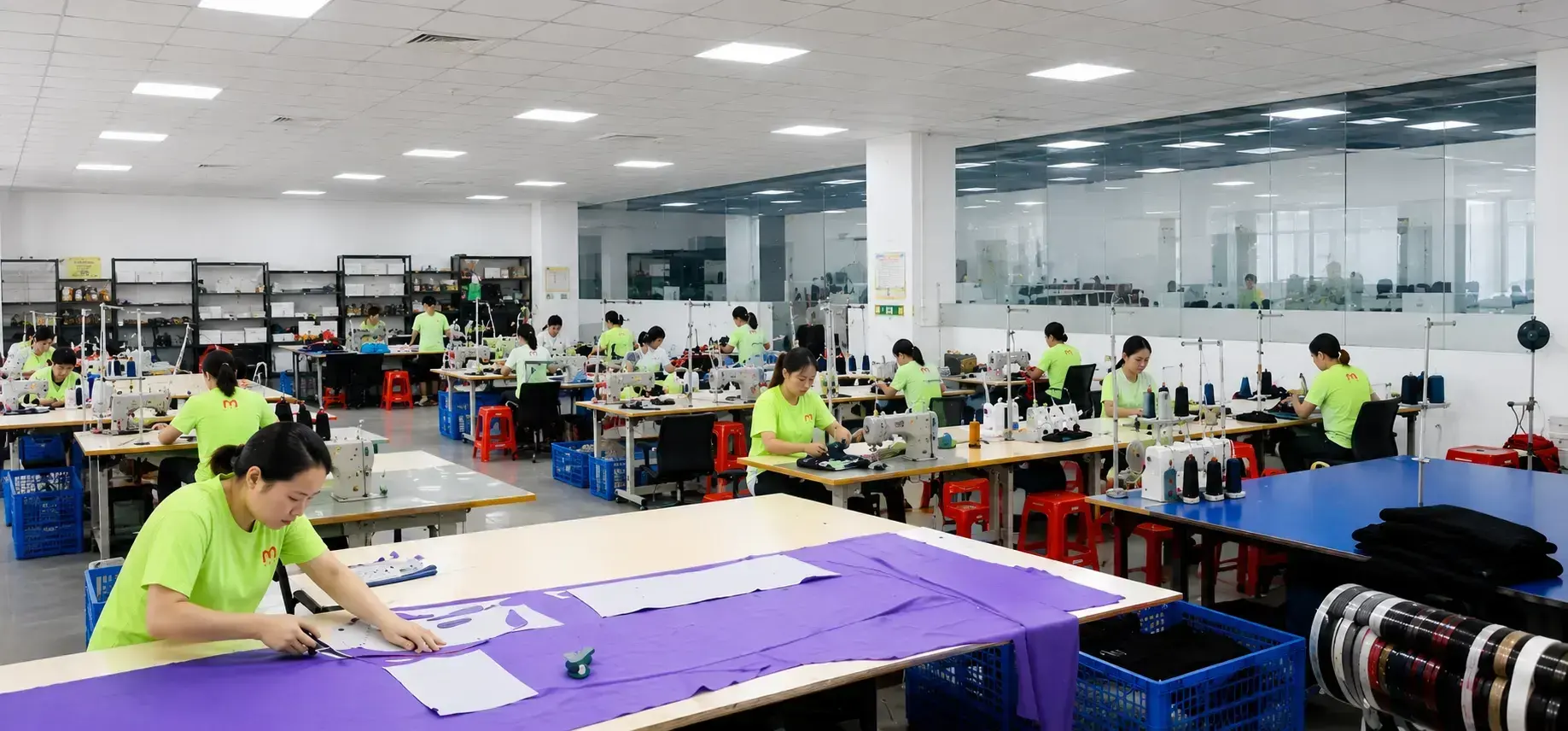 Mingxing Clothing factory production floor