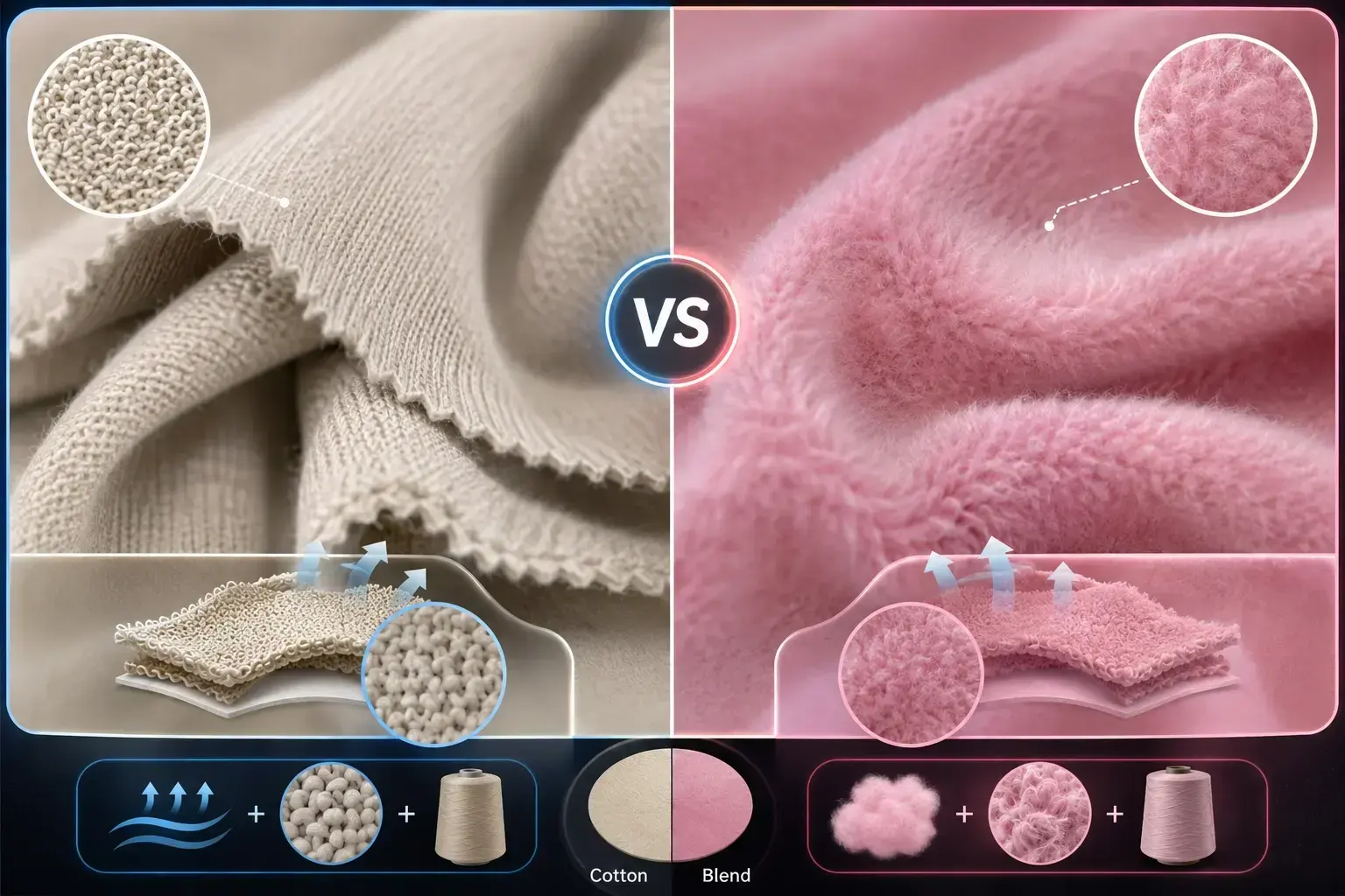 french terry vs fleece interior comparison