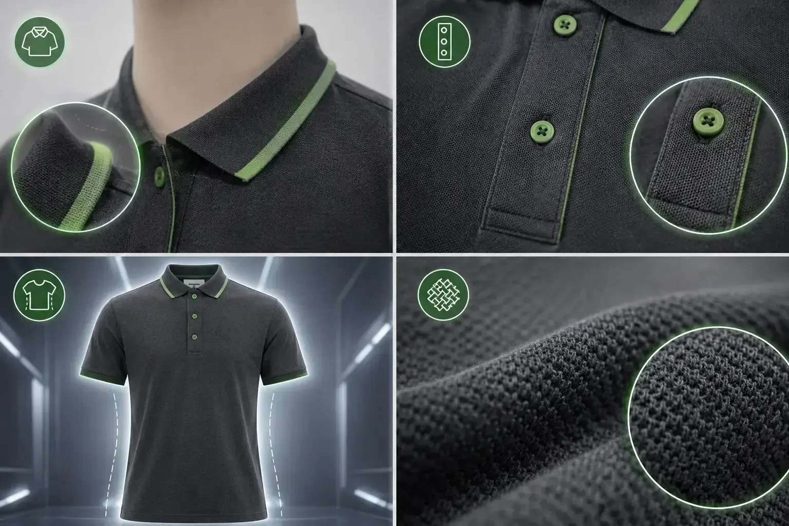 polo shirt structure collar placket