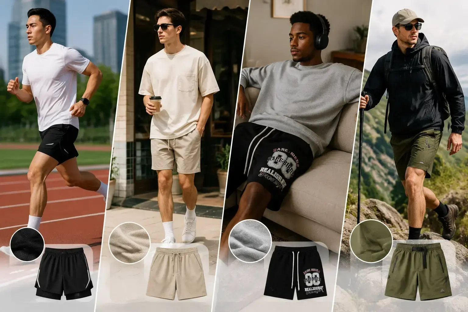 shorts usage scenarios casual sports outdoor