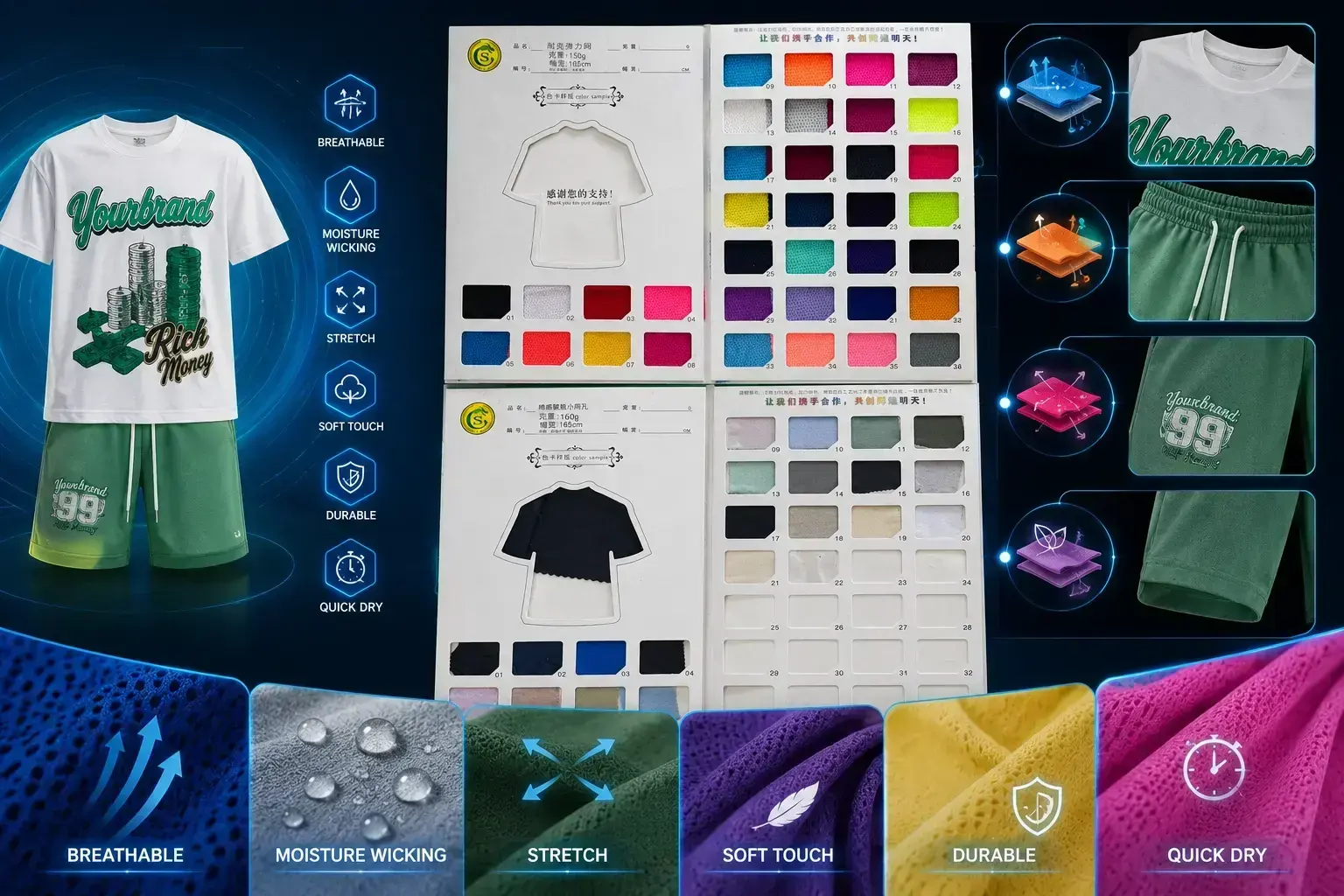 sportswear fabric polyester nylon stretch