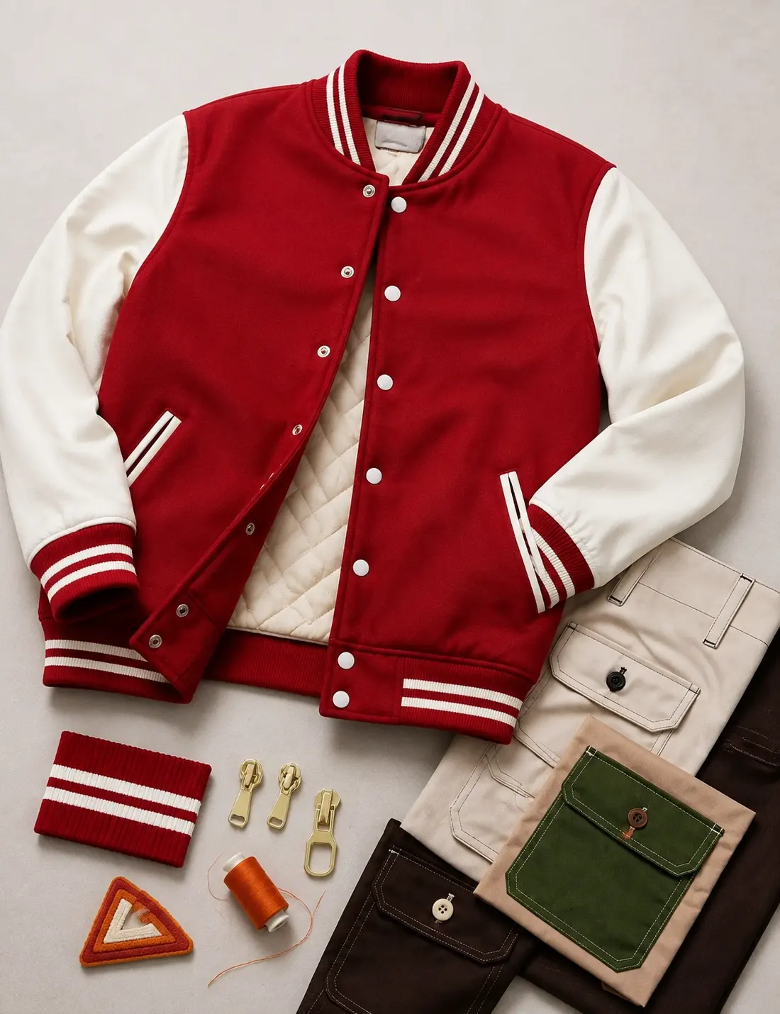 Custom jacket materials and branding